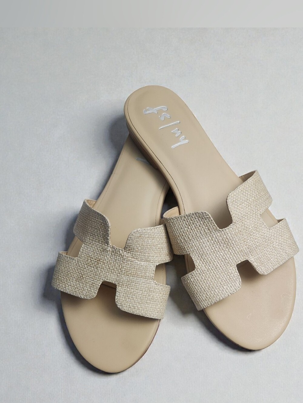 Women's Linen FS/NY Alibi Slides, Sz 10